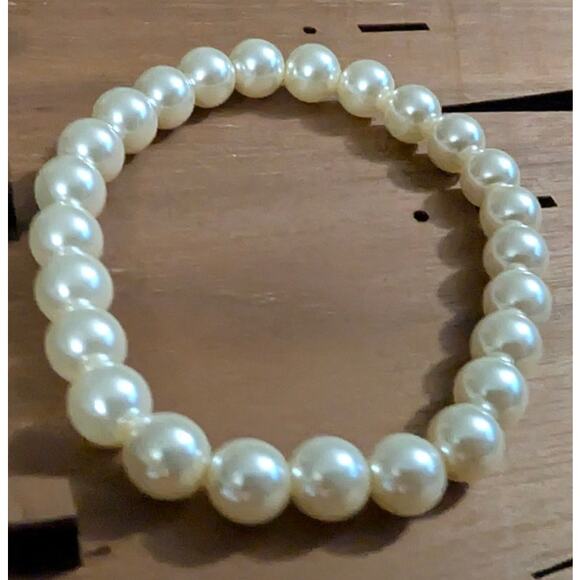 BUNDLE ONLY New Classic Beads Beaded Bracelet Stretch Faux Pearl Heavy Cold - Picture 3 of 4
